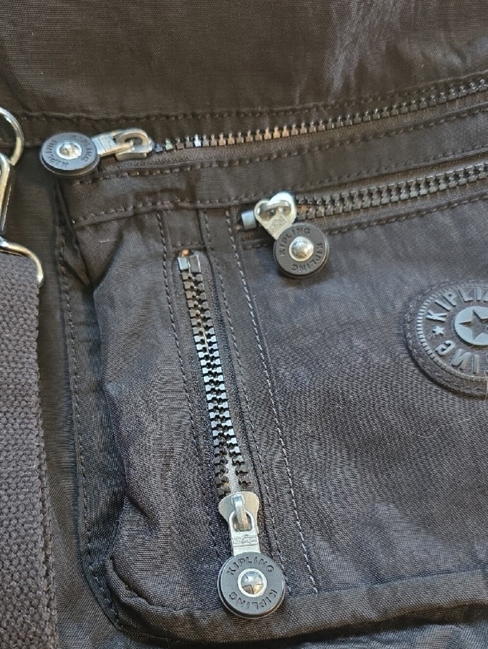 Kipling Black Crossbody Shoulder Bag with Silver Hardware - Picture 6 of 10